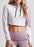 Virgin Teez Pull Over Hoodie Colorblock Pink Crop Hoodie