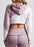 Virgin Teez Pull Over Hoodie Colorblock Pink Crop Hoodie