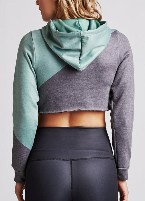 Virgin Teez Pull Over Hoodie Colorblock Soft Crop Hoodie