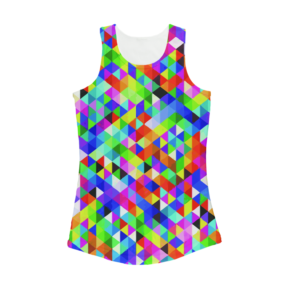 VIRGIN TEEZ Women Tank top White / XS Colorful Geometric Blast Women Performance Tank Top