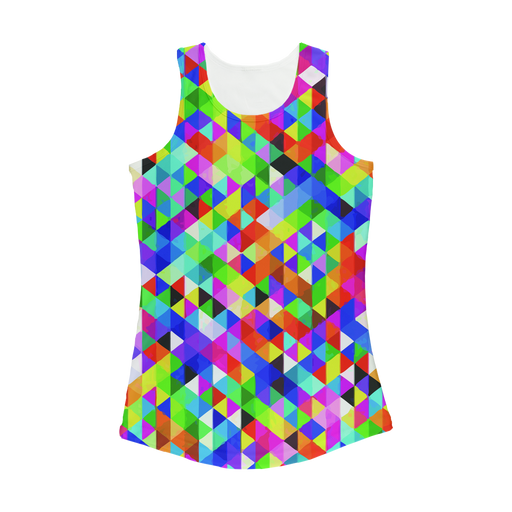VIRGIN TEEZ Women Tank top White / XS Colorful Geometric Blast Women Performance Tank Top