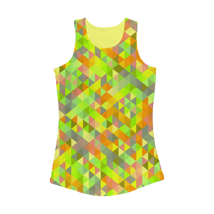 VIRGIN TEEZ Women Tank top Electric Yellow / XS Colorful Geometric Blast Women Performance Tank Top