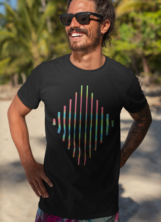 Virgin Teez T-SHIRT SMALL colorful lines T-shirt