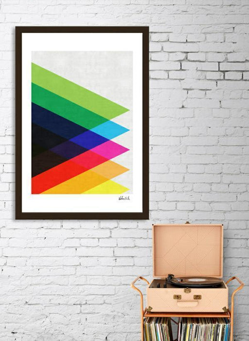 LUVD Framed Art Prints 8" x 11" / Black Colorful Triangles  Frame