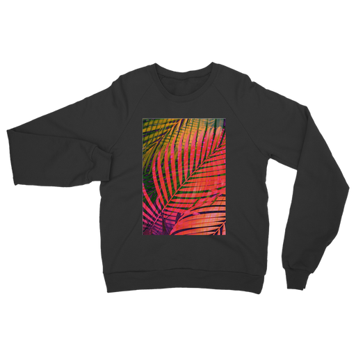 VIRGIN TEEZ Sweat shirt Black / S COLORFUL TROPICAL LEAVES no4 Classic Adult Sweatshirt