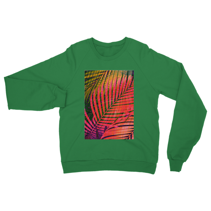 VIRGIN TEEZ Sweat shirt Kelly Green / S COLORFUL TROPICAL LEAVES no4 Classic Adult Sweatshirt