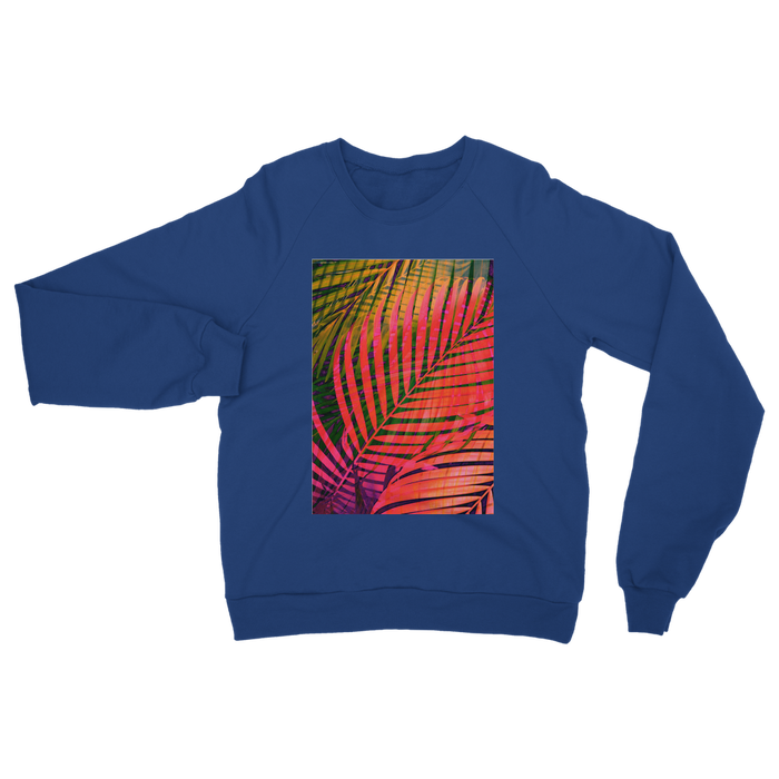 VIRGIN TEEZ Sweat shirt Royal / S COLORFUL TROPICAL LEAVES no4 Classic Adult Sweatshirt