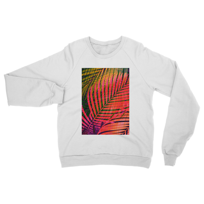 VIRGIN TEEZ Sweat shirt White / S COLORFUL TROPICAL LEAVES no4 Classic Adult Sweatshirt