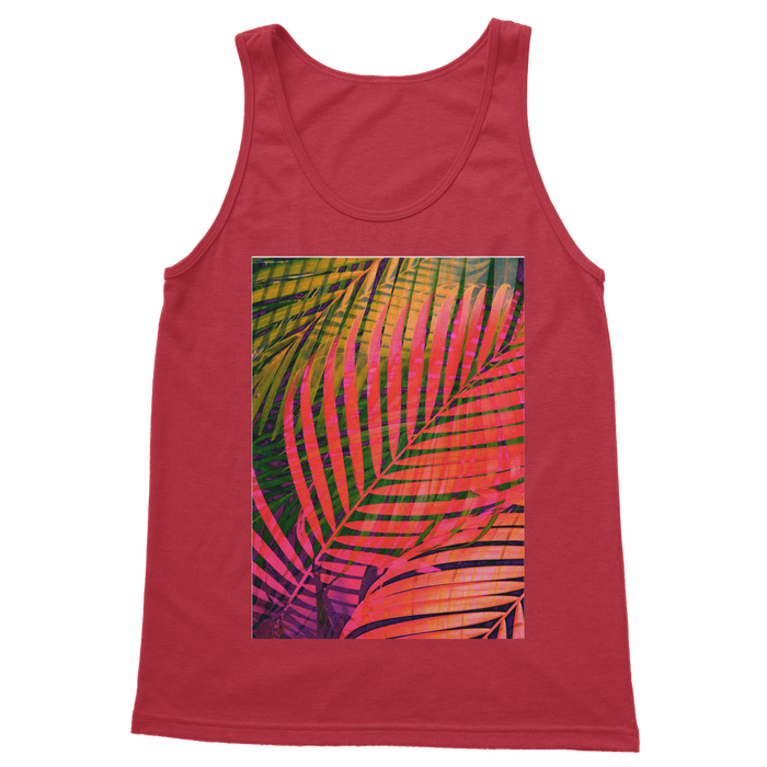 VIRGIN TEEZ Women Tank top Red / S COLORFUL TROPICAL LEAVES no4 Classic Women's Tank Top