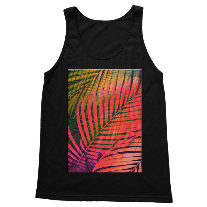 VIRGIN TEEZ Women Tank top Black / S COLORFUL TROPICAL LEAVES no4 Classic Women's Tank Top