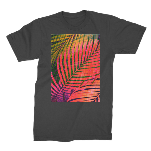 VIRGIN TEEZ Men T-Shirts Black / Male / S COLORFUL TROPICAL LEAVES no4 Premium Jersey Men's T-Shirt
