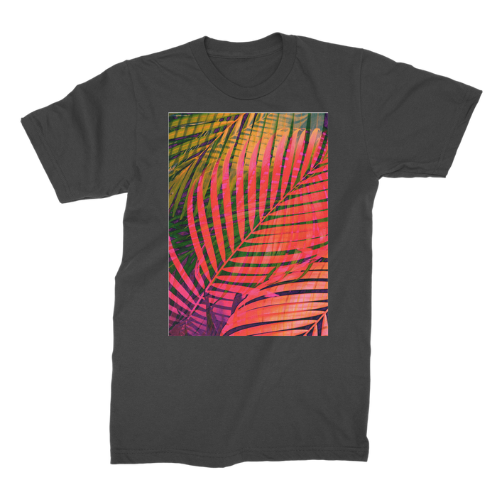 VIRGIN TEEZ Men T-Shirts Black / Male / S COLORFUL TROPICAL LEAVES no4 Premium Jersey Men's T-Shirt