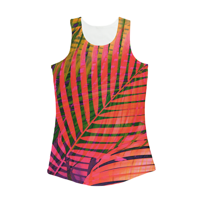 VIRGIN TEEZ Women Tank top White / XS COLORFUL TROPICAL LEAVES no4 Women Performance Tank Top