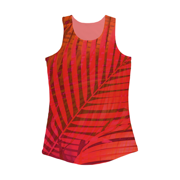 VIRGIN TEEZ Women Tank top Electric Pink / XS COLORFUL TROPICAL LEAVES no4 Women Performance Tank Top