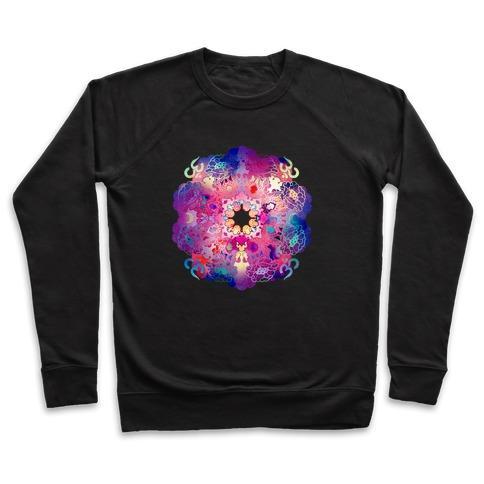 Virgin Teez  Pullover Crewneck Sweatshirt / x-small / Black COLORFUL YOGA TEE CREWNECK SWEATSHIRT