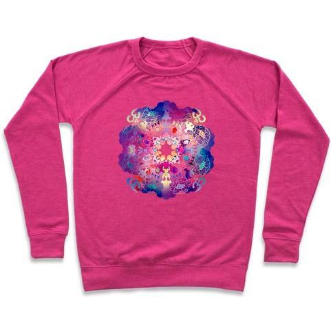 Virgin Teez  Pullover Crewneck Sweatshirt / x-small / Deep Pink COLORFUL YOGA TEE CREWNECK SWEATSHIRT