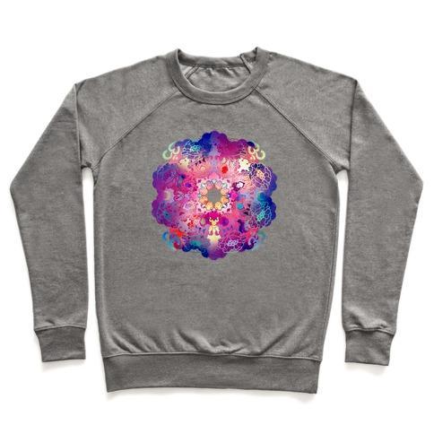 Virgin Teez  Pullover Crewneck Sweatshirt / x-small / Heathered Gray COLORFUL YOGA TEE CREWNECK SWEATSHIRT