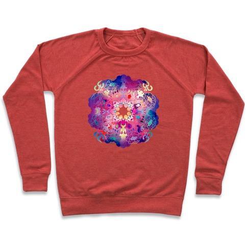 Virgin Teez  Pullover Crewneck Sweatshirt / x-small / Heathered Red COLORFUL YOGA TEE CREWNECK SWEATSHIRT
