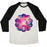 Virgin Teez  Baseball Tee Unisex Tri-Blend Baseball Tee / small / Oatmeal / Black COLORFUL YOGA TEE UNISEX TRI-BLEND BASEBALL TEE