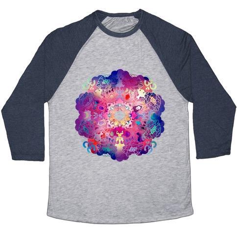 Virgin Teez  Baseball Tee Unisex Tri-Blend Baseball Tee / small / Athletic Gray / Navy COLORFUL YOGA TEE UNISEX TRI-BLEND BASEBALL TEE