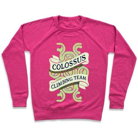 Virgin Teez  Pullover Crewneck Sweatshirt / x-small / Deep Pink COLOSSUS CLIMBING TEAM CREWNECK SWEATSHIRT
