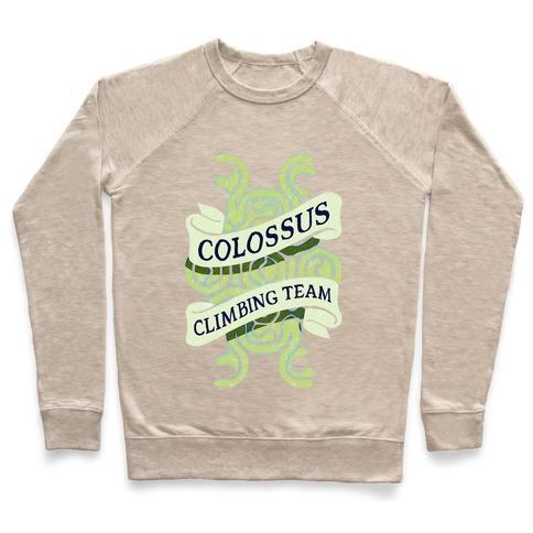Virgin Teez  Pullover Crewneck Sweatshirt / x-small / Heathered Oatmeal COLOSSUS CLIMBING TEAM CREWNECK SWEATSHIRT