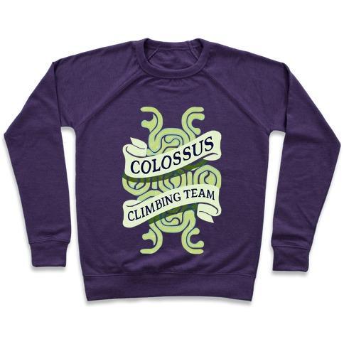 Virgin Teez  Pullover Crewneck Sweatshirt / x-small / Purple COLOSSUS CLIMBING TEAM CREWNECK SWEATSHIRT