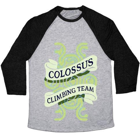 Virgin Teez  Baseball Tee Unisex Tri-Blend Baseball Tee / small / Athletic Gray / Black COLOSSUS CLIMBING TEAM UNISEX TRI-BLEND BASEBALL TEE