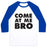 Virgin Teez  Baseball Tee Unisex Classic Baseball Tee / x-small / White/Blue COME AT ME BRO (TANK) UNISEX CLASSIC BASEBALL TEE