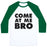 Virgin Teez  Baseball Tee Unisex Classic Baseball Tee / x-small / White/Dark Green COME AT ME BRO (TANK) UNISEX CLASSIC BASEBALL TEE