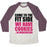 Virgin Teez  Baseball Tee Unisex Tri-Blend Baseball Tee / small / Oatmeal / Maroon COME TO THE FIT SIDE UNISEX TRI-BLEND BASEBALL TEE