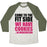 Virgin Teez  Baseball Tee Unisex Tri-Blend Baseball Tee / small / Oatmeal / Moss COME TO THE FIT SIDE UNISEX TRI-BLEND BASEBALL TEE
