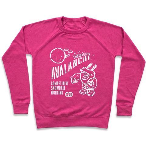 Virgin Teez  Pullover Crewneck Sweatshirt / x-small / Deep Pink COMPETITIVE SNOWBALL FIGHTING CREWNECK SWEATSHIRT