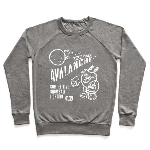 Virgin Teez  Pullover Crewneck Sweatshirt / x-small / Heathered Gray COMPETITIVE SNOWBALL FIGHTING CREWNECK SWEATSHIRT