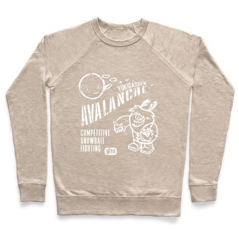 Virgin Teez  Pullover Crewneck Sweatshirt / x-small / Heathered Oatmeal COMPETITIVE SNOWBALL FIGHTING CREWNECK SWEATSHIRT