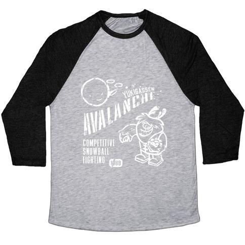 Virgin Teez  Baseball Tee Unisex Tri-Blend Baseball Tee / small / Athletic Gray / Black COMPETITIVE SNOWBALL FIGHTING UNISEX TRI-BLEND BASEBALL TEE