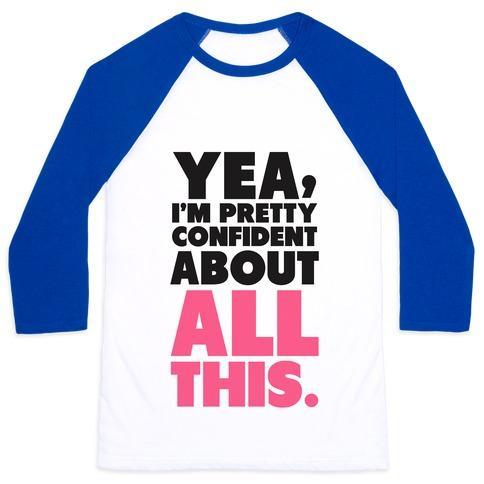Virgin Teez  Baseball Tee Unisex Classic Baseball Tee / x-small / White/Blue CONFIDENT ABOUT ALL THIS UNISEX CLASSIC BASEBALL TEE