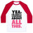 Virgin Teez  Baseball Tee Unisex Classic Baseball Tee / x-small / White/Red CONFIDENT ABOUT ALL THIS UNISEX CLASSIC BASEBALL TEE