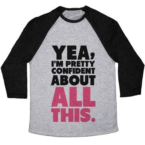 Virgin Teez  Baseball Tee Unisex Tri-Blend Baseball Tee / small / Athletic Gray / Black CONFIDENT ABOUT ALL THIS UNISEX TRI-BLEND BASEBALL TEE
