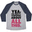 Virgin Teez  Baseball Tee Unisex Tri-Blend Baseball Tee / small / Athletic Gray / Navy CONFIDENT ABOUT ALL THIS UNISEX TRI-BLEND BASEBALL TEE