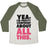 Virgin Teez  Baseball Tee Unisex Tri-Blend Baseball Tee / small / Oatmeal / Moss CONFIDENT ABOUT ALL THIS UNISEX TRI-BLEND BASEBALL TEE