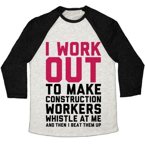 Virgin Teez  Baseball Tee Unisex Tri-Blend Baseball Tee / small / Oatmeal / Black CONSTRUCTION WORKERS UNISEX TRI-BLEND BASEBALL TEE