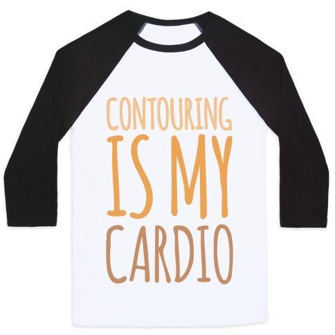 Virgin Teez  Baseball Tee Unisex Classic Baseball Tee / x-small / White/Black CONTOURING IS MY CARDIO UNISEX CLASSIC BASEBALL TEE