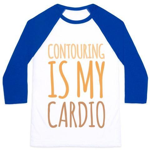 Virgin Teez  Baseball Tee Unisex Classic Baseball Tee / x-small / White/Blue CONTOURING IS MY CARDIO UNISEX CLASSIC BASEBALL TEE