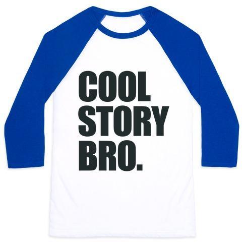 Virgin Teez  Baseball Tee Unisex Classic Baseball Tee / x-small / White/Blue COOL STORY BRO. UNISEX CLASSIC BASEBALL TEE
