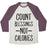 Virgin Teez  Baseball Tee Unisex Tri-Blend Baseball Tee / small / Oatmeal / Maroon COUNT BLESSINGS NOT CALORIES UNISEX TRI-BLEND BASEBALL TEE