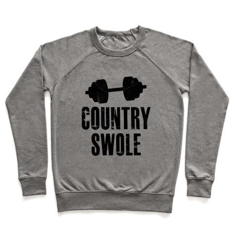 Virgin Teez  Pullover Crewneck Sweatshirt / x-small / Heathered Gray COUNTRY SWOLE CREWNECK SWEATSHIRT