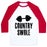 Virgin Teez  Baseball Tee Unisex Classic Baseball Tee / x-small / White/Red COUNTRY SWOLE UNISEX CLASSIC BASEBALL TEE