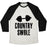 Virgin Teez  Baseball Tee Unisex Tri-Blend Baseball Tee / small / Oatmeal / Black COUNTRY SWOLE UNISEX TRI-BLEND BASEBALL TEE