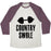 Virgin Teez  Baseball Tee Unisex Tri-Blend Baseball Tee / small / Oatmeal / Maroon COUNTRY SWOLE UNISEX TRI-BLEND BASEBALL TEE